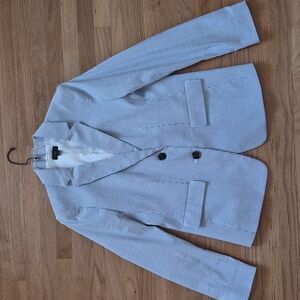 Ann Taylor Light Blue Pinstripe Blazer